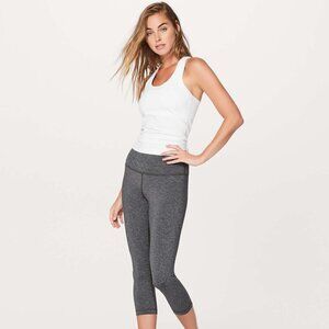 Lululemon Wunder Under Crop (Hi-Rise) *Luxtreme 21" Heathered Black- Size 10